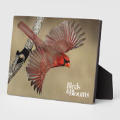 Plaque Photo Cardinal Du Nord En Vol (Côté)