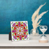 Plaque Photo Cardinal et fleurs Mandala (Insitu)