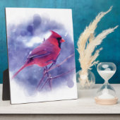 Plaque Photo Cardinal rouge au Blizzard (Côté)