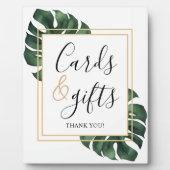 Plaque Photo Cards and Gifts Monstera Leaf Wedding Sign (Devant)
