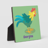 Plaque Photo Caricature amusante du coq à rames (Recto)