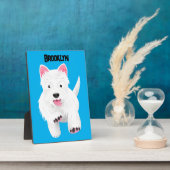 Plaque Photo Caricature blanche de terrier de l'ouest (Côté)