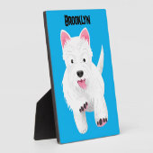 Plaque Photo Caricature blanche de terrier de l'ouest (Côté)