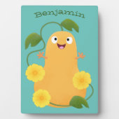 Plaque Photo Caricature citrouille gourde en beuret joyeux (Devant)