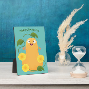 Plaque Photo Caricature citrouille gourde en beuret joyeux