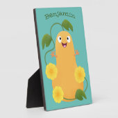 Plaque Photo Caricature citrouille gourde en beuret joyeux (Côté)