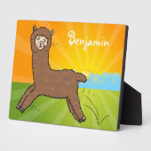 Plaque Photo Caricature d'alpaga brun joli (Côté)