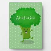 Plaque Photo Caricature de brocoli dansant Cute kawaii (Devant)