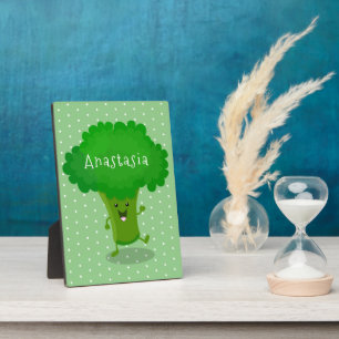 Plaque Photo Caricature de brocoli dansant Cute kawaii