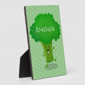 Plaque Photo Caricature de brocoli dansant Cute kawaii (Côté)