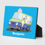 Plaque Photo Caricature de camion de glace joli (Côté)