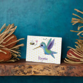 Plaque Photo Caricature de colibri d'abeille mignonne (Côté)