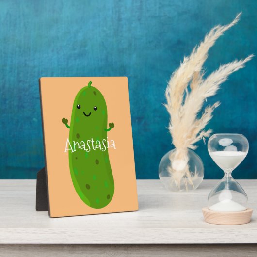 Plaque Photo Caricature de cornichon joyeux (Côté)