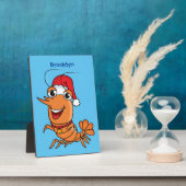 Plaque Photo Caricature de crevettes de Noël joyeux (Côté)