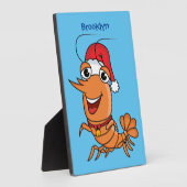 Plaque Photo Caricature de crevettes de Noël joyeux (Côté)