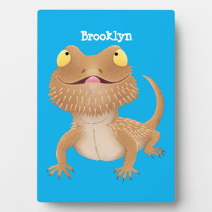 Plaque Photo Caricature de lézard de dragon à barbe