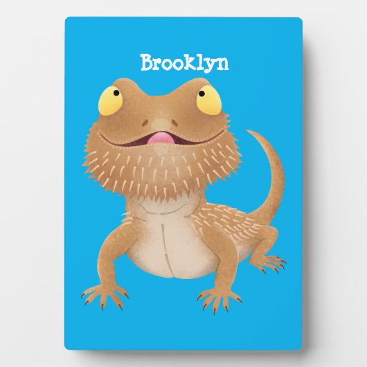 Plaque Photo Caricature de lézard de dragon à barbe (Devant)