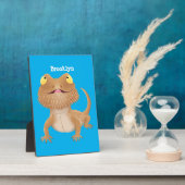 Plaque Photo Caricature de lézard de dragon à barbe (Côté)