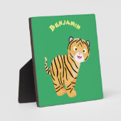 Plaque Photo Caricature de petit tigre joyeux (Recto)