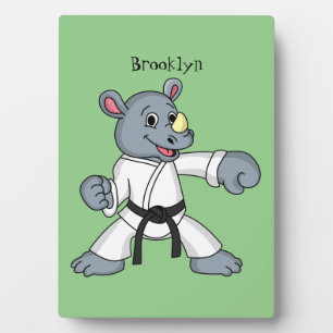 Plaque Photo Caricature de rhino kung fu