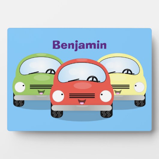 Plaque Photo Caricature de voitures Cute kawaii (Devant)