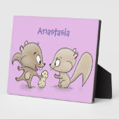 Plaque Photo Caricature d'écureuils marrants (Côté)