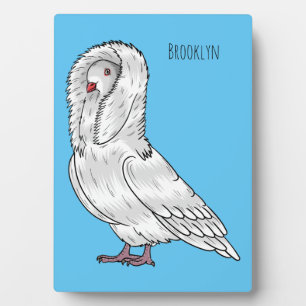 Plaque Photo Caricature d'oiseau pigeon Jacobin