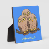 Plaque Photo Caricature en trio de chouette (Recto)