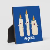 Plaque Photo Caricature en trois chandelles mignonnes (Recto)