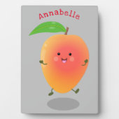 Plaque Photo Caricature jaune mangue mignonne (Devant)