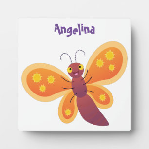 Plaque Photo Caricature joli papillon orange