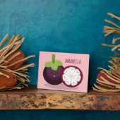 Plaque Photo Caricature mignonne mauve mangouste (Côté)