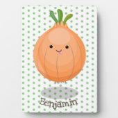 Plaque Photo Caricature vert oignon brun joli (Devant)