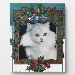 PLAQUE PHOTO CARRÉ CHRISTMAS COURONNE AVEC HOLLYBERRIES ET BELL