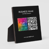 Plaque Photo Carré Modèle de code QR de votre logo d'entreprise (Recto)