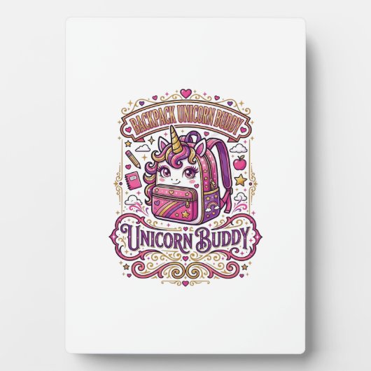 Plaque Photo Cartable Licorne Copain Licorne Conception De Marc (Devant)