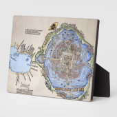 Plaque Photo Carte antique de la capitale aztèque Tenochtitlan (Côté)