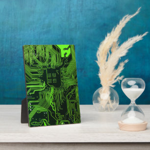 Plaque Photo Carte cool de circuit informatique verte