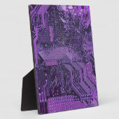 Plaque Photo Carte Cyber Circuit Purple Tech Art Electronique (Côté)