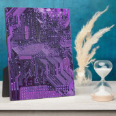 Plaque Photo Carte Cyber Circuit Purple Tech Art Electronique (Côté)