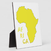 Plaque Photo Carte d'Afrique jaune funky (Côté)