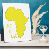 Plaque Photo Carte d'Afrique jaune funky (Côté)