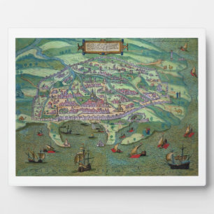 Plaque Photo Carte d'Alexandrie, de Civitates Orbis Terrarum