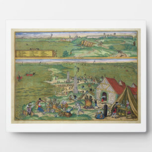 Plaque Photo Carte de Cadix, de Civitates Orbis Terrarum par G