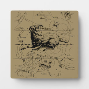 Plaque Photo Carte de constellation vintage du Bélier par Hevel