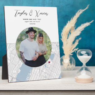 Plaque Photo Carte de la ville de New York Mariage Fiançailles 