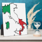 Plaque Photo Carte de l'Italie (Côté)