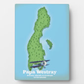 Plaque Photo Carte de Papa Westray Scotland. (Devant)