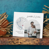 Plaque Photo Carte de Rome Mariage Fiançailles cadeau photo (Côté)