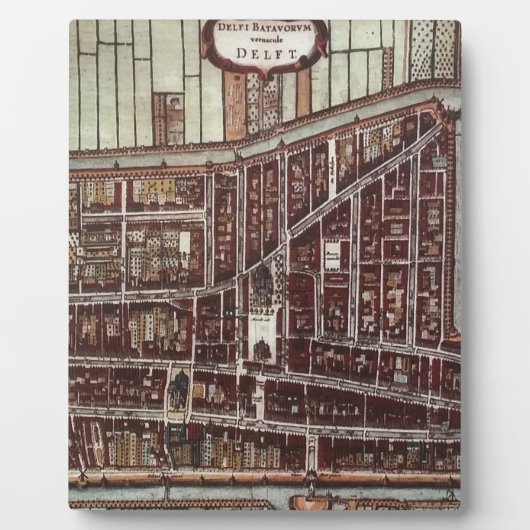 Plaque Photo Carte de ville de Delft 1649 (Devant)